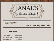 Tablet Screenshot of janaesbarbershop.com